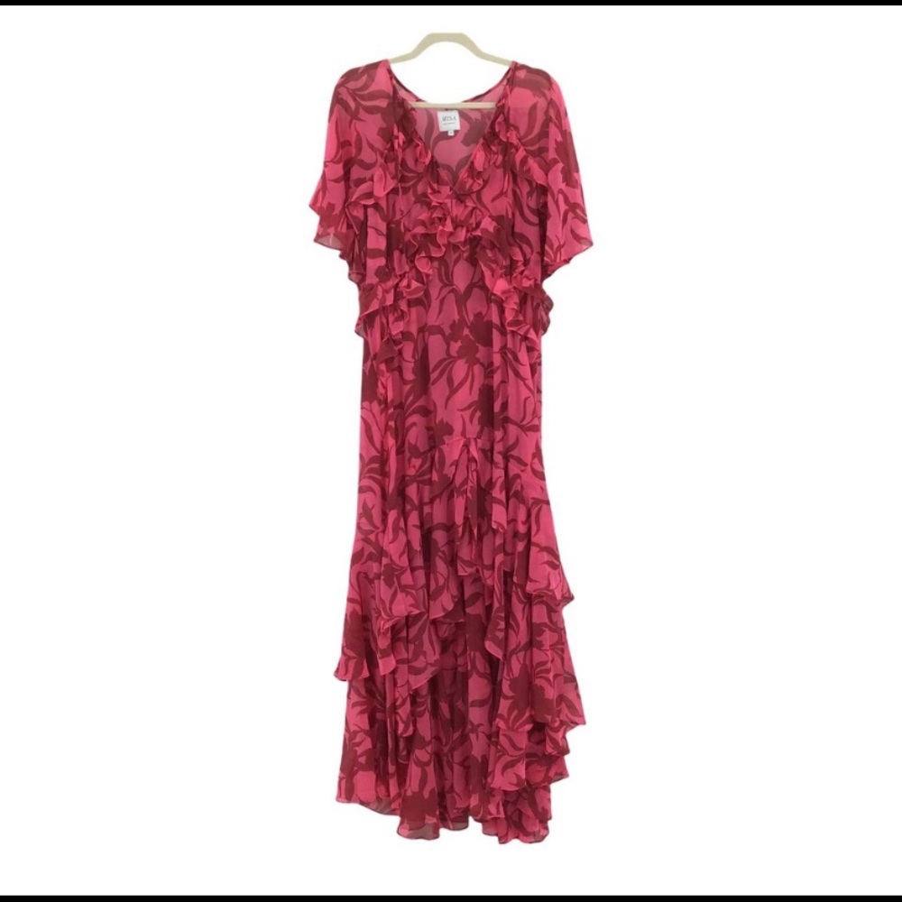 Misa Los Angeles Red Floral Maxi Dress